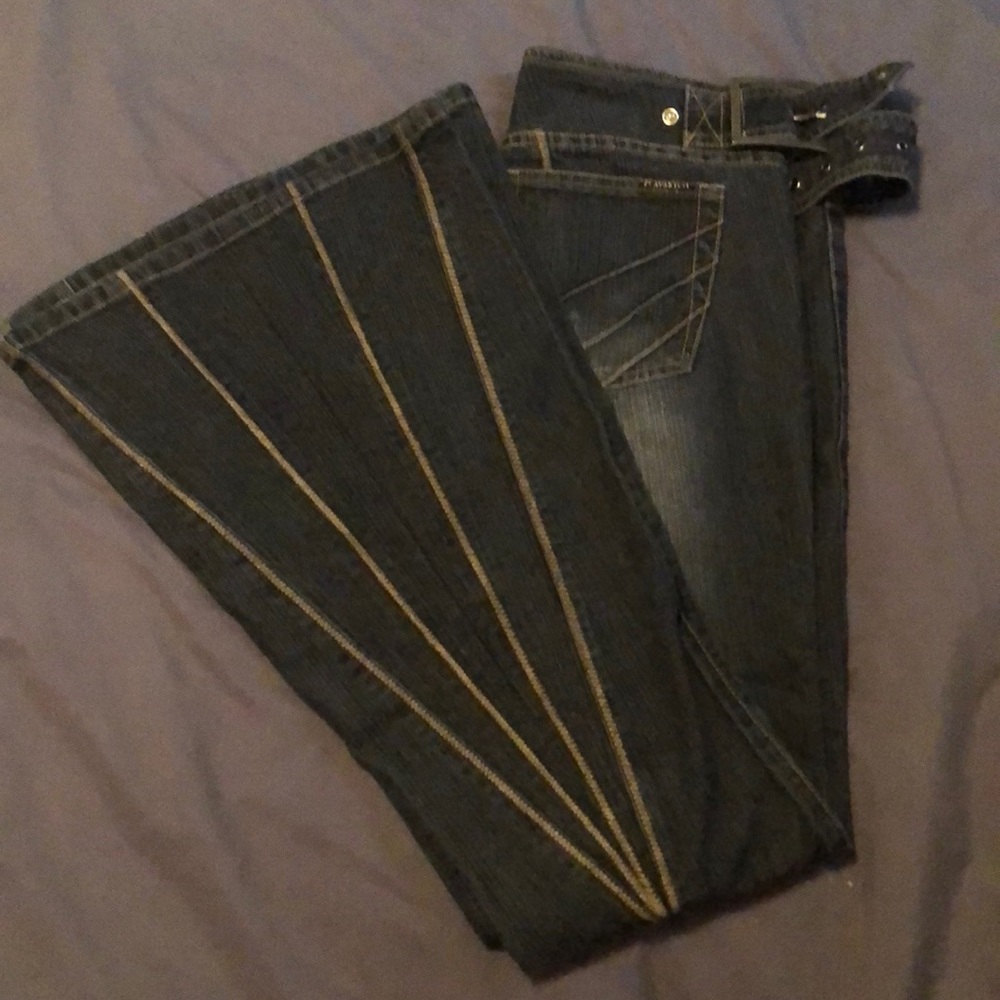 Z cavaricci Wide Bottom Flare Jeans